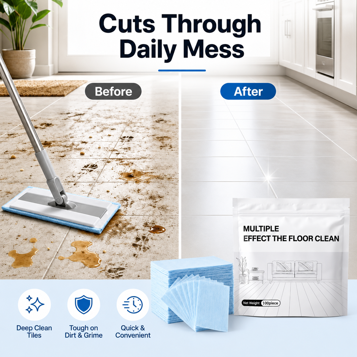 FamousLuxe™ EasyClean Floor Sheets