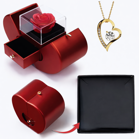 Eternal Rose Apple with Necklace Valentine Gift