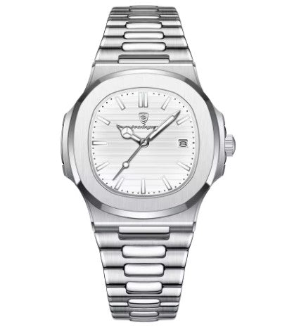 FamousLuxe™ Atlas Silver Watch