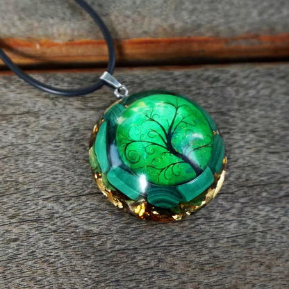 Malachite Tree of Life Orgonite Pendant