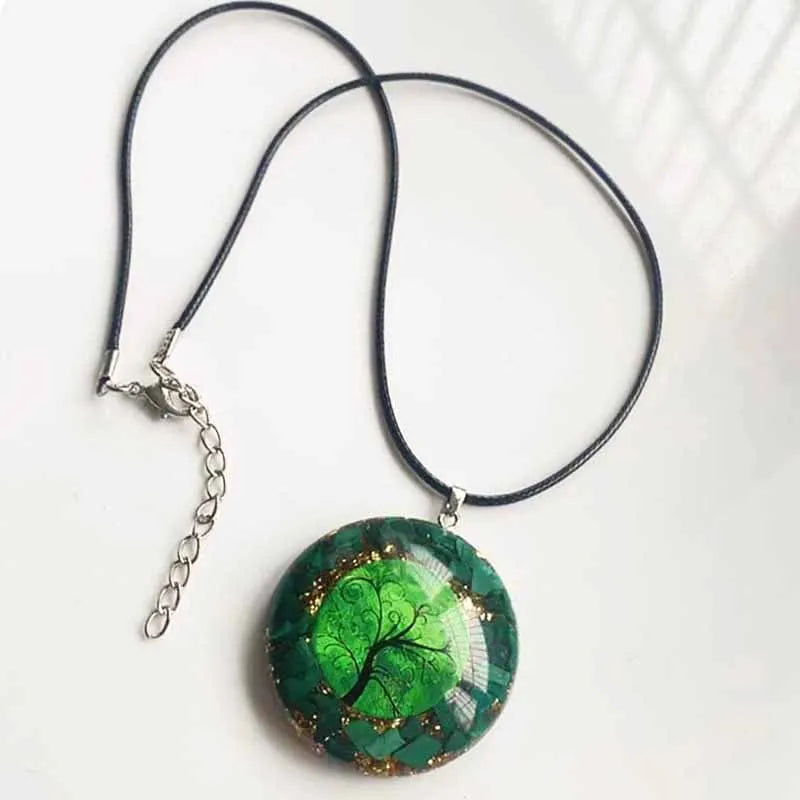 Malachite Tree of Life Orgonite Pendant