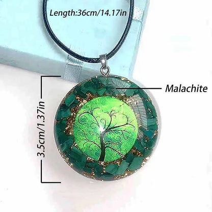 Malachite Tree of Life Orgonite Pendant