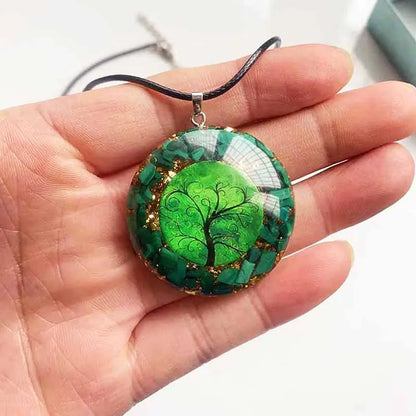 Malachite Tree of Life Orgonite Pendant