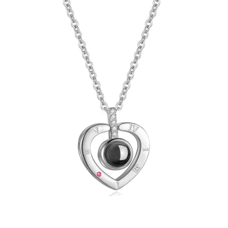 “I Love You” in 100 Languages Heart Necklace