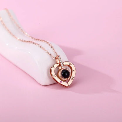 “I Love You” in 100 Languages Heart Necklace